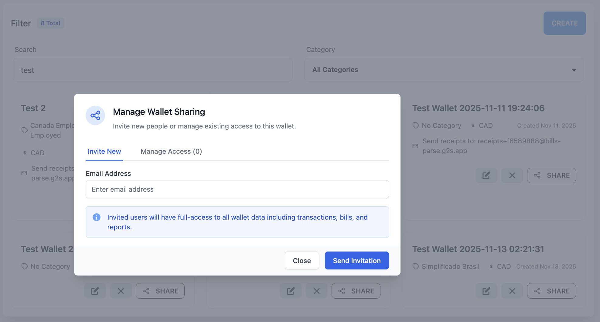 Wallet Sharing
